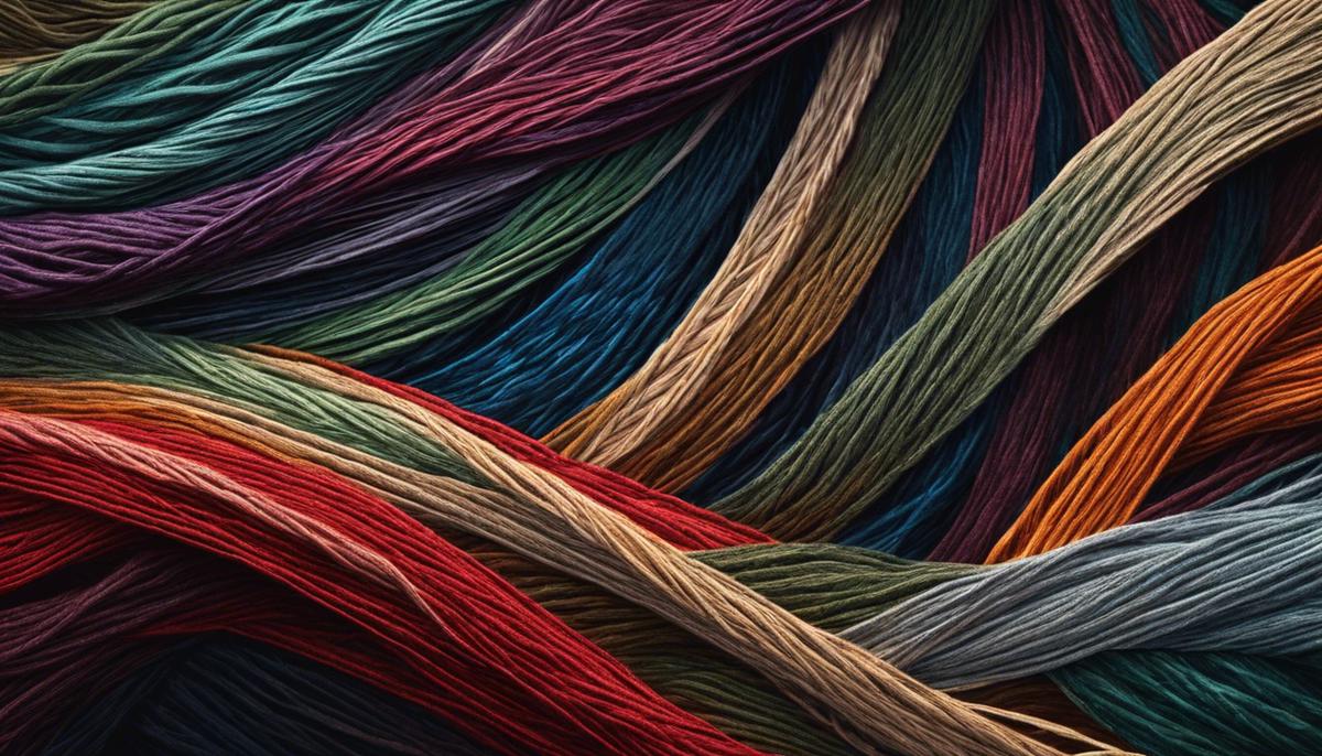 Illustration of intertwined threads representing the fabric of lasting relationships