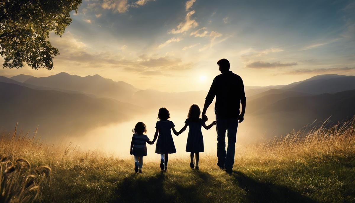 A caring family holding hands, symbolizing support during a post-break relationship